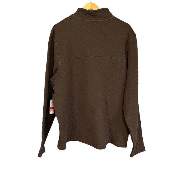 Tailor Vintage Brown Quarter Zip Sweatshirt XL Quilted Jacket Cotton $118 NEW - Picture 4 of 6